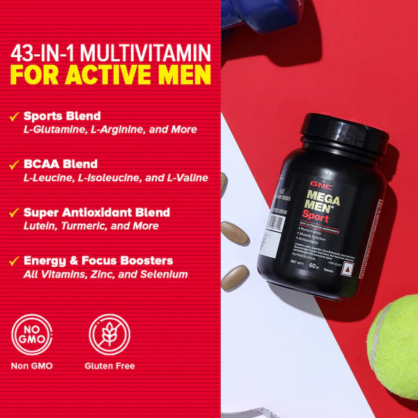 GNC Mega Men Sport Multivitamin - 60 Tablets - Nutristar