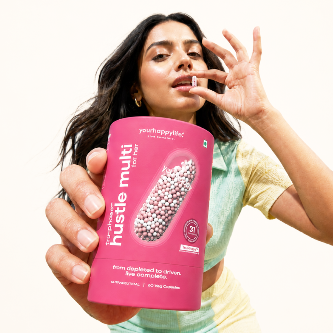 YourHappyLife Hustle Multi for Women | TruPhase™ 3-Phase Multivitamin | 31 Nutrients | 60 Capsules