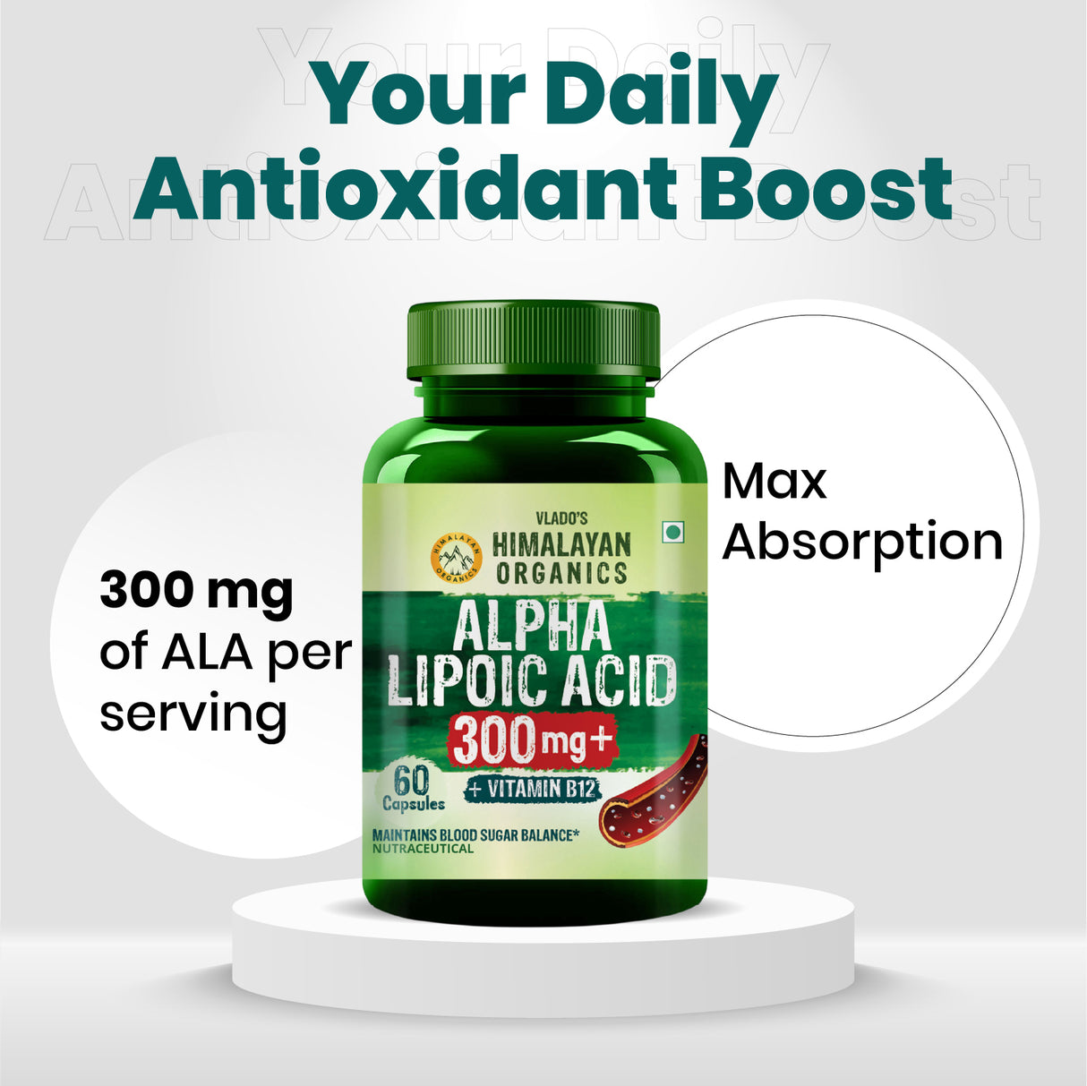 Vlado's Himalayan Organics, Alpha Lipoic Acid, 300mg - 60 Veg Capsules