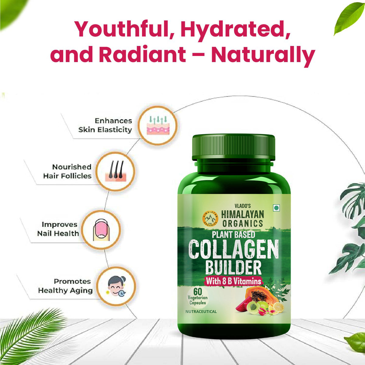 Vlado's Himalayan Organics, Collagen Builder with Biotin Vitamin C - 60 Capsules