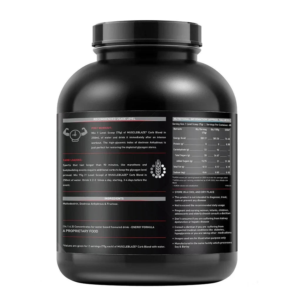 MuscleBlaze Carb Blend - 3 kg (with Instant Energy Formula) - Nutristar