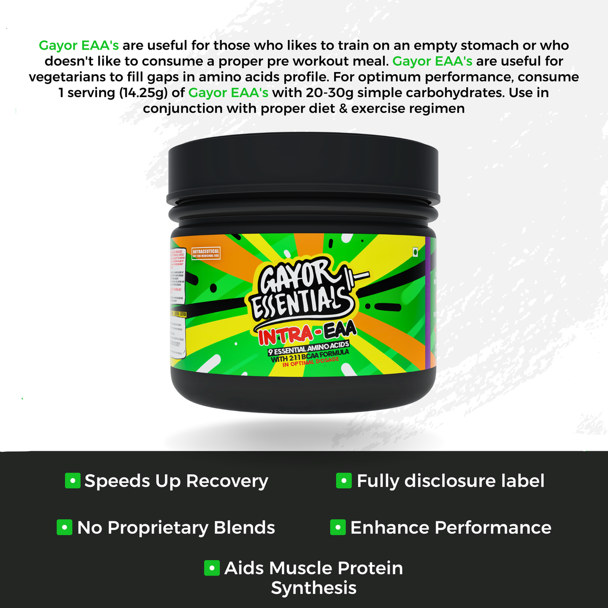 Gayor Essentials EAA & BCAA Powder 351g | Essential & Branched Chain Amino Acids