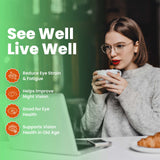 Vlado's Himalayan Organics Plant Based Eye Care Lutein and Zeaxanthin Supplement to Improve Vision, Blue Light & Digital Guard (Lutemax 2020, Orange Extract, Carrot Extract) - 60 Veg Tablets