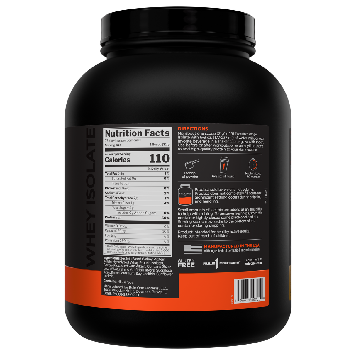 RULE1 100% Isolate Whey Protein , 2.27 kg