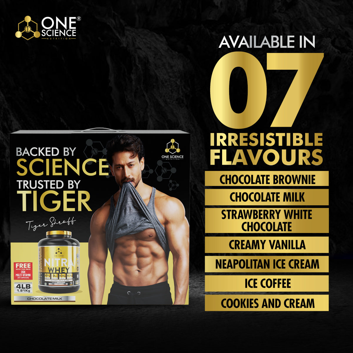 One Science Nitra Whey 4 Lbs with Multivitamins 60 Tablets