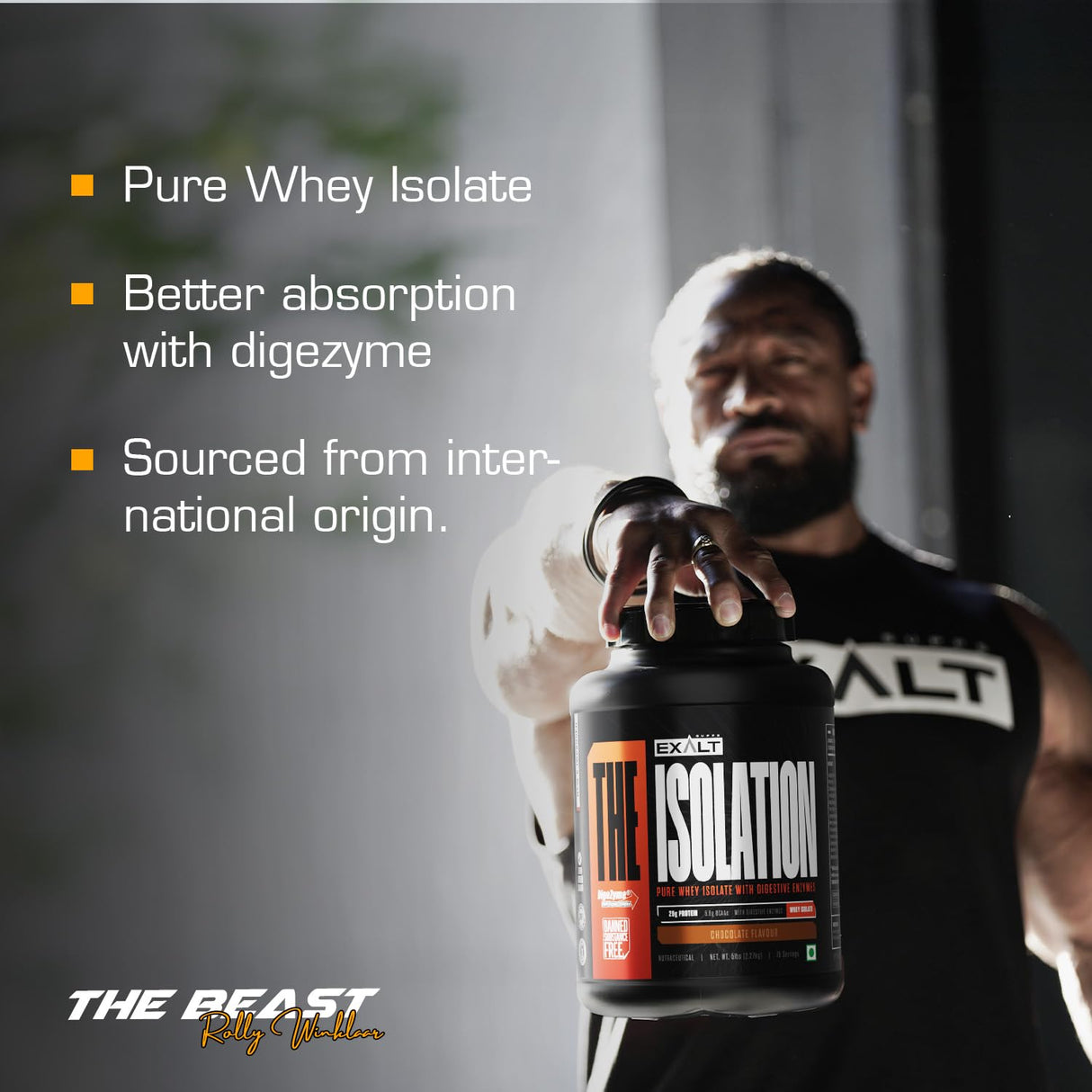 Exalt Supps The Isolation Pure Whey Isolate | 25g Protein | 5.6g BCAAs | Digestive Enzymes | 2.27kg