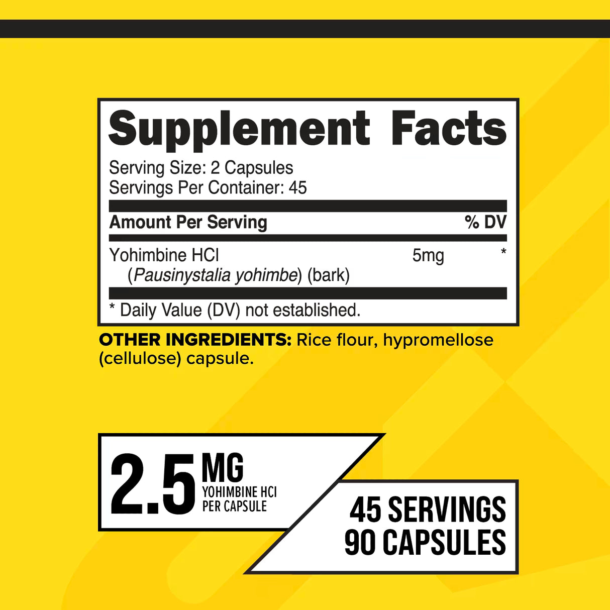 PrimaForce Yohimbine HCl Formula 2.5mg | 90 Capsules
