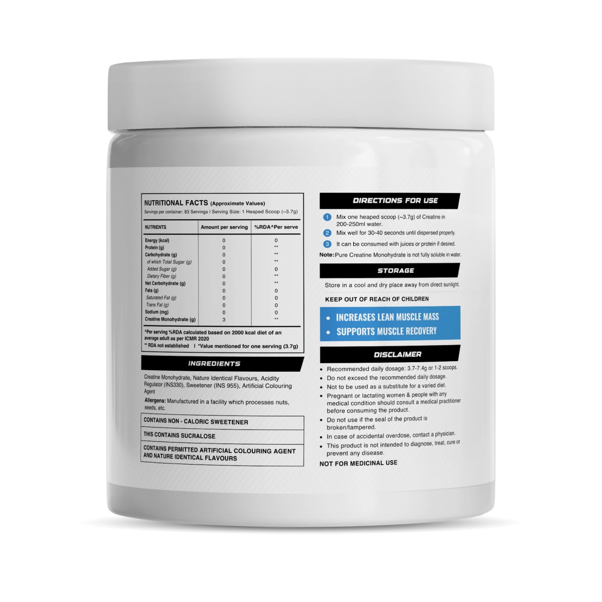 Wellcore Micronised Creatine Monohydrate, 300g