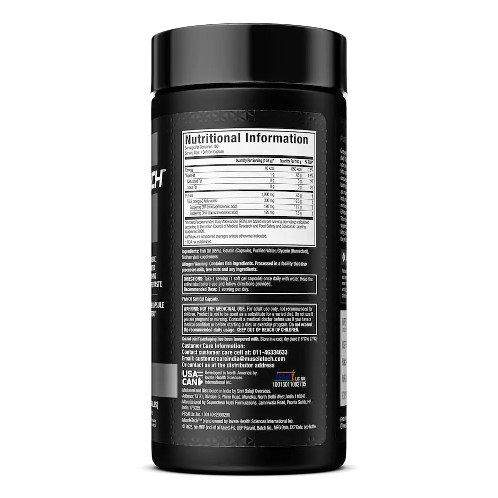 Muscletech Platinum Omega Fish OIl , 100 Softgels
