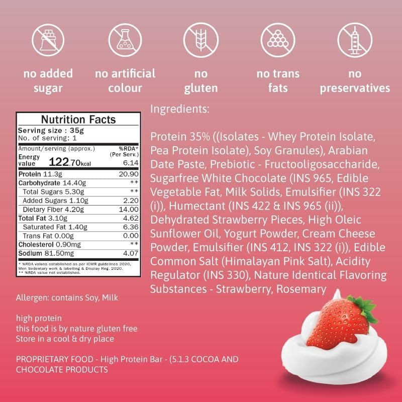 PHAB Fudge Protein Bars | 11g Protein | Pack of 12