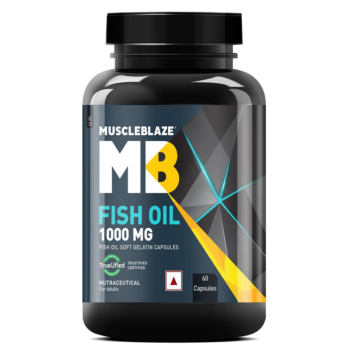 MuscleBlaze Omega 3 Fish Oil, 1000 mg (180 mg EPA and 120 mg DHA) - 60 Servings