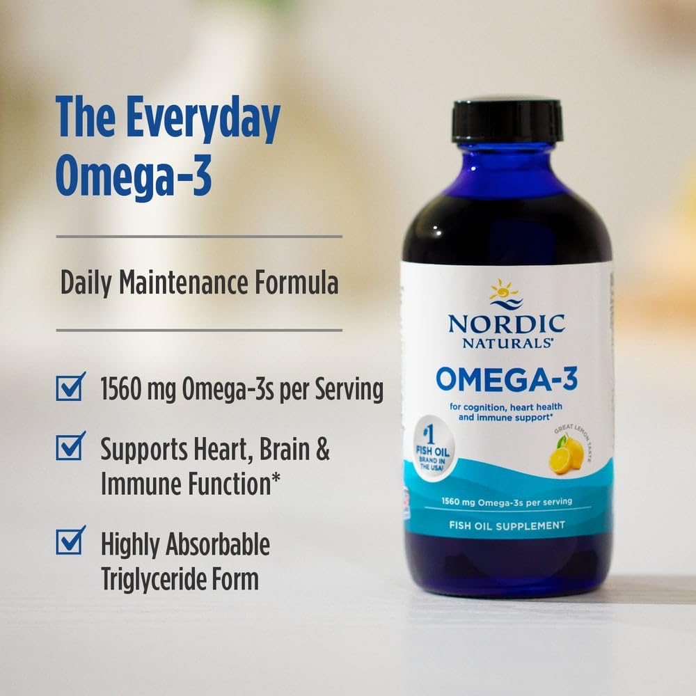 Nordic Naturals Omega-3 Liquid 1560mg | Sardine Fish Oil | EPA & DHA | 473ml (16 Oz)