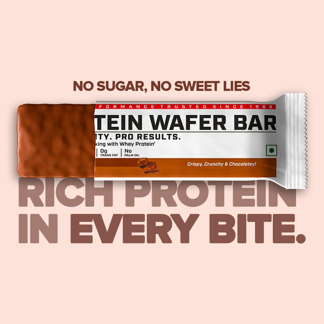 GNC Protein Wafer Bar | 10g Pure Whey Protein Snack | 0 Sugar & 0 Trans Fat | Pack of 10