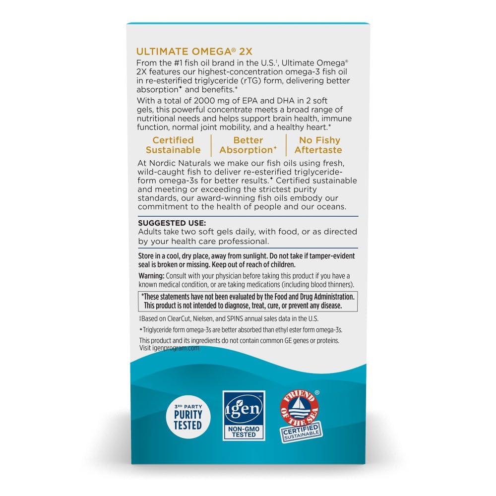 Nordic Naturals Ultimate Omega 2X Fish Oil 2150mg | EPA & DHA | 180 Softgels