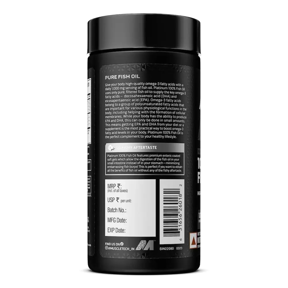 Muscletech Platinum Omega Fish OIl , 100 Softgels