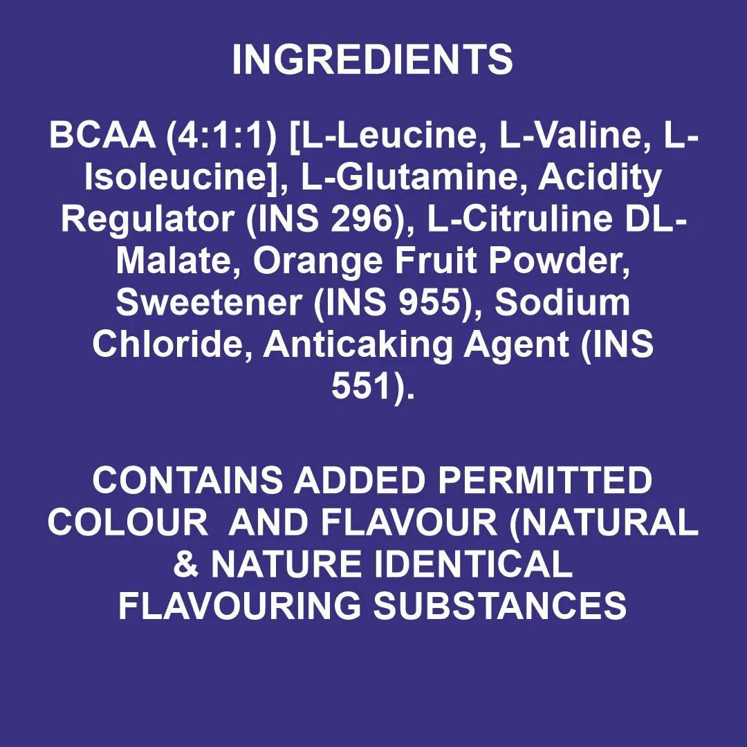 Ripped Up Nutrition BCAA Powder with Glutamine & Citrulline | Lean Muscle Growth, Strength & Quick Re-Hydration | 300gm, 30 Servings