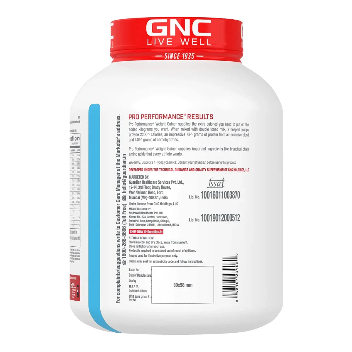 GNC Pro Performance Weight Gainer 3 Kg + Nutristar Micronized CREA Gold Creatine Monohydrate 250g (83 Servings) - Mass & Strength Bulking Combo