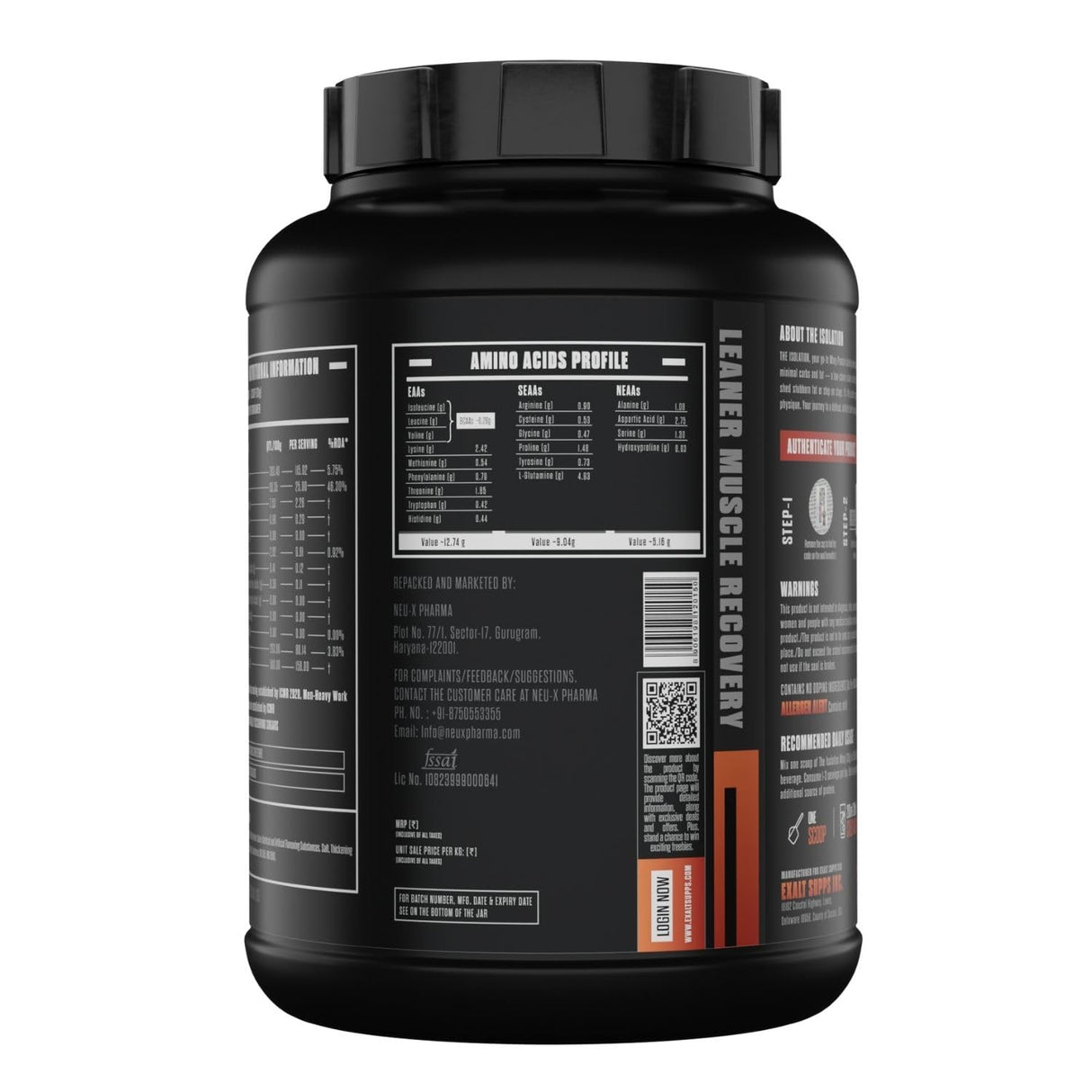Exalt Supps The Isolation Pure Whey Isolate | 25g Protein | 5.6g BCAAs | Digestive Enzymes | 2.27kg