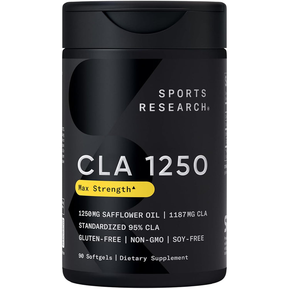 Sports Research CLA 1250 Max Strength | 95% Conjugated Linoleic Acid | 90 Softgels