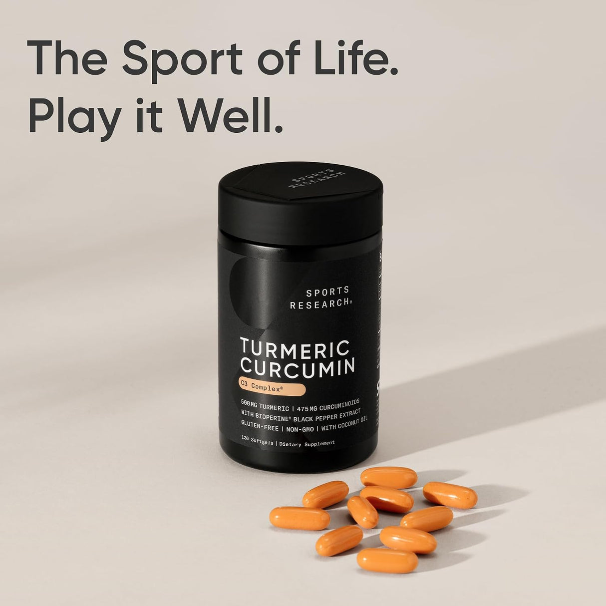 Sports Research Turmeric Curcumin C3 Complex | 500mg | 60 Softgels
