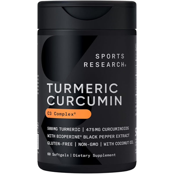 Sports Research Turmeric Curcumin C3 Complex | 500mg | 60 Softgels