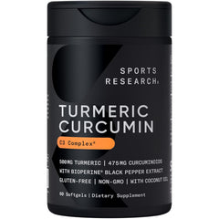 Sports Research Turmeric Curcumin C3 Complex | 500mg | 60 Softgels