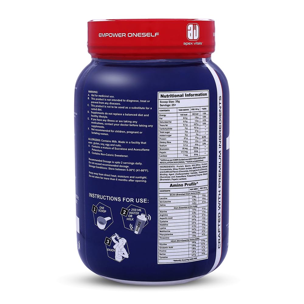 Apex Vitals 1 Whey with Digestive Enzymes - 2 Lbs