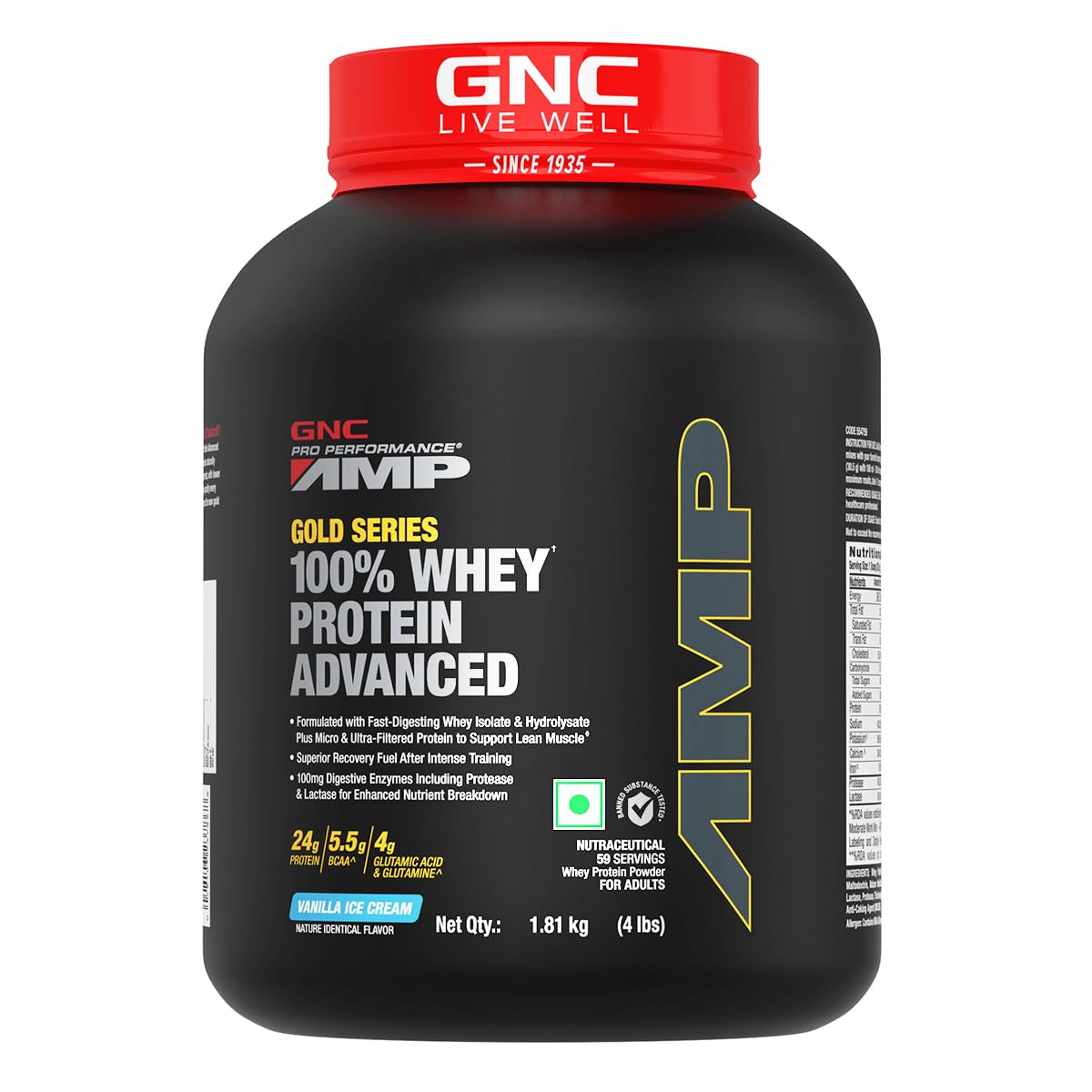 GNC AMP Gold 100% Whey Protein Advance - 4 Lbs