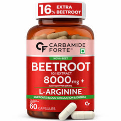 Carbamide Forte Beetroot Extract Capsules with L-Arginine & Grape Seed | 60 Capsules