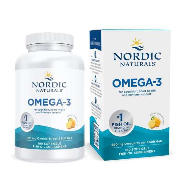 Nordic Naturals Omega-3 Fish Oil Softgels | 690mg Omega-3 | EPA & DHA | 180 Softgels