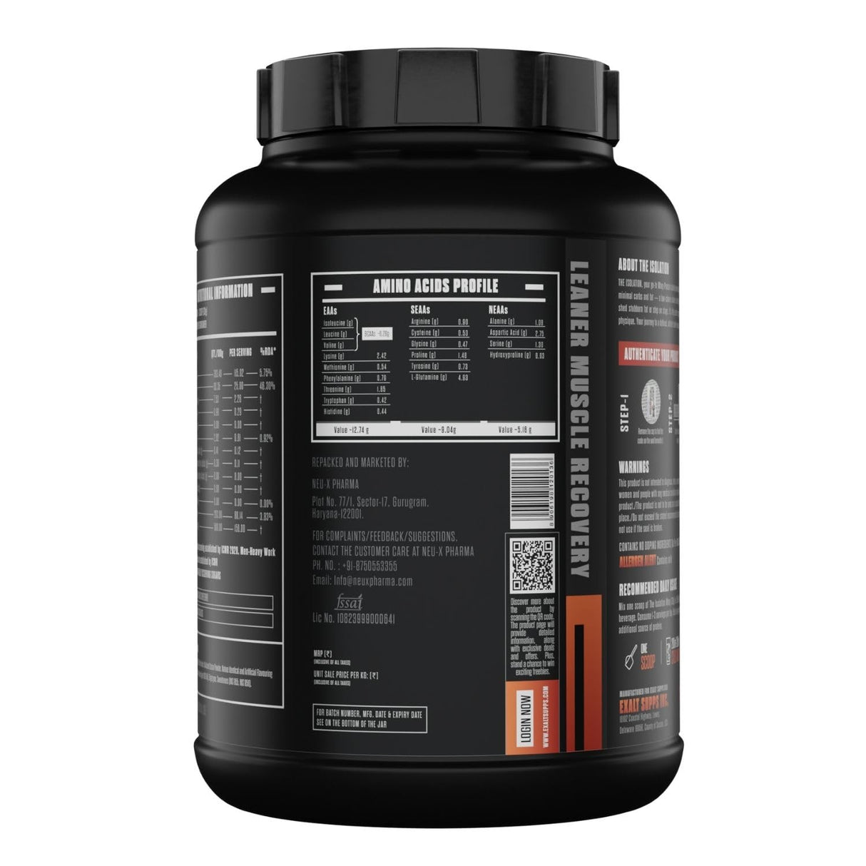 Exalt Supps The Isolation Pure Whey Isolate | 25g Protein | 5.6g BCAAs | Digestive Enzymes | 2.27kg