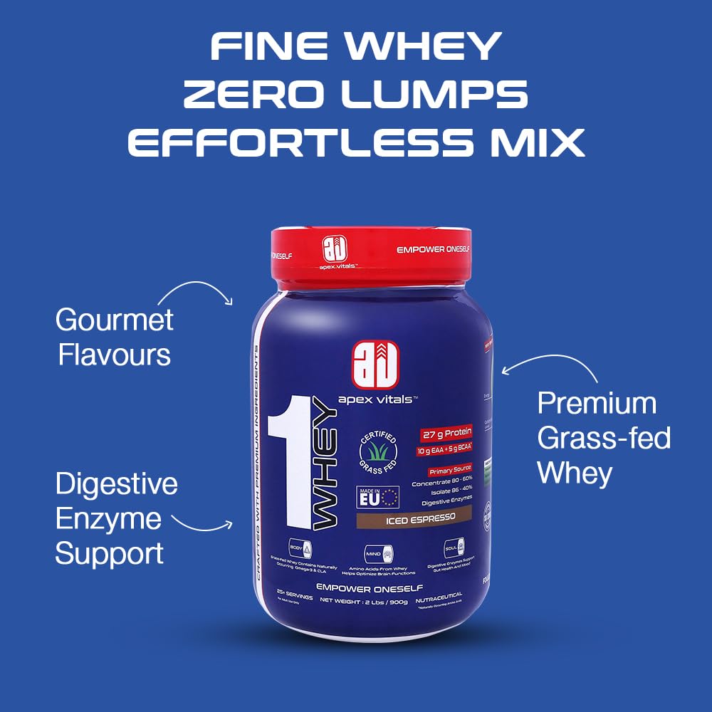 Apex Vitals 1 Whey with Digestive Enzymes - 2 Lbs