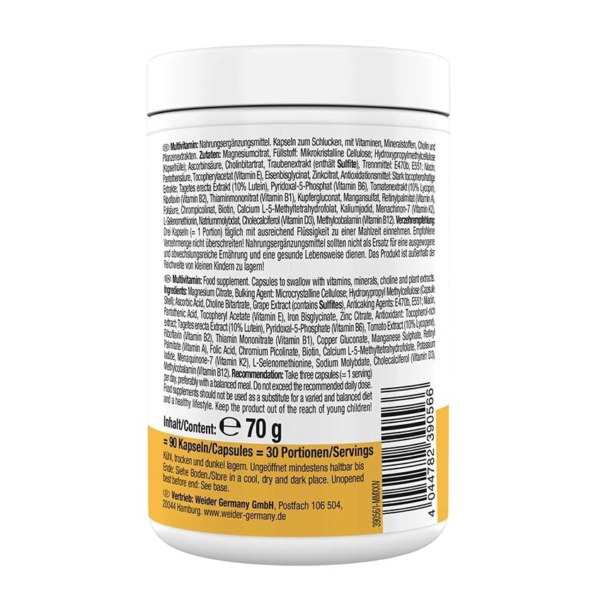 Weider Multivitamin Complete 90 Capsules | 13 Vitamins, Minerals & Plant Extracts