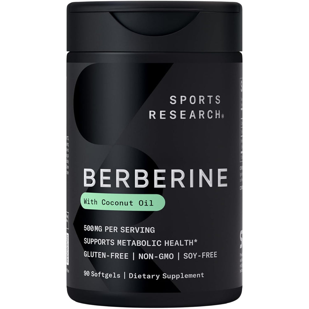 Sports Research Berberine 500mg with Coconut Oil | 90 Softgels