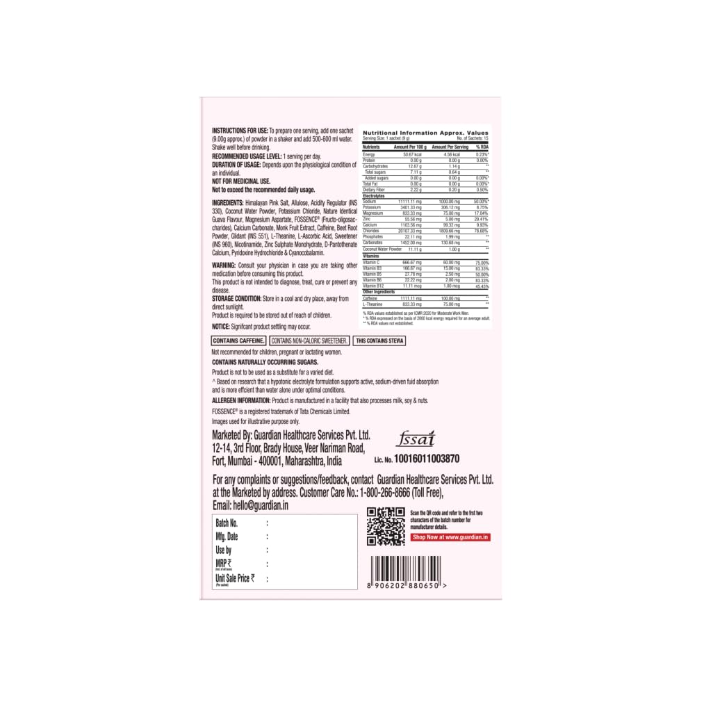 GNC HydraRush Advanced Hypotonic Hydration Formula | 13 Electrolytes, Vitamins & Himalayan Pink Salt | 135 gm | 15 Sachets