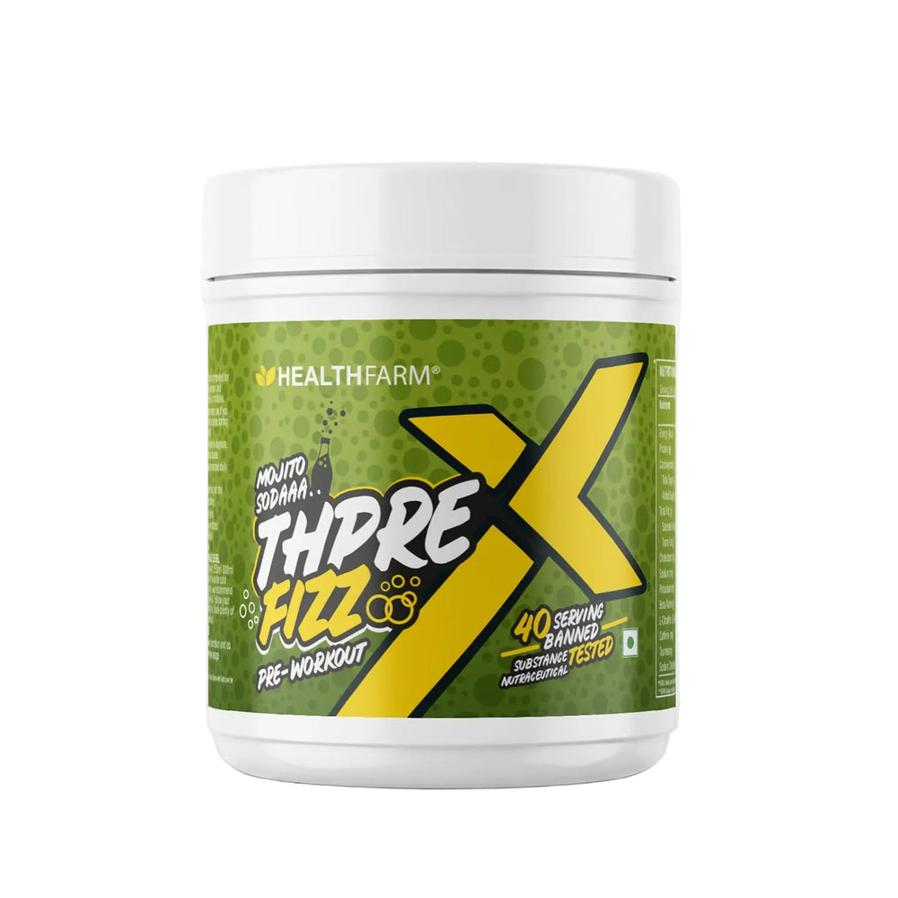 Healthfarm Thpre X Fizz Pre-Workout Powder – 40 Servings | Energy, Focus & Hydration Support | 400g