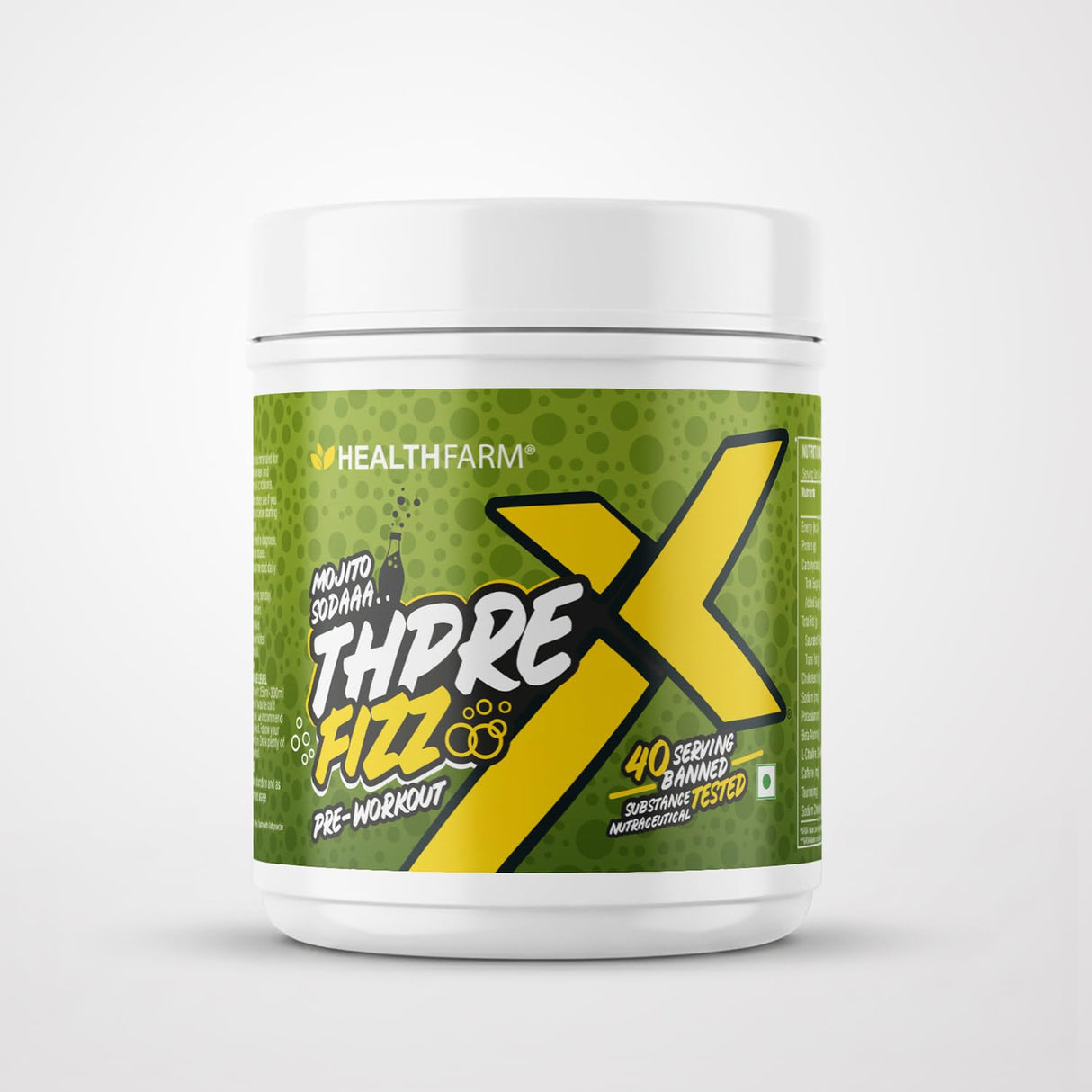 Healthfarm Thpre X Fizz Pre-Workout Powder – 40 Servings | Energy, Focus & Hydration Support | 400g
