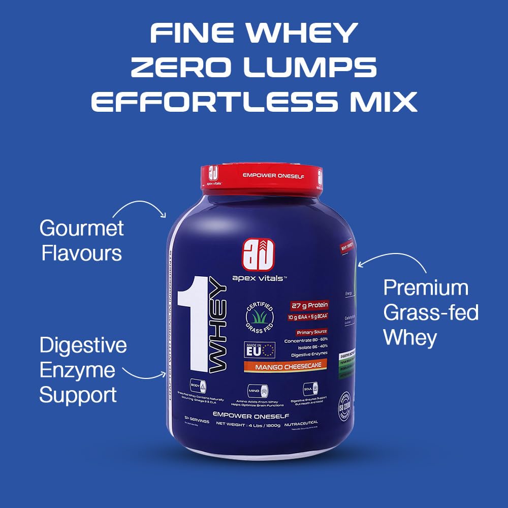Apex Vitals 1 Whey with Digestive Enzymes - 4 Lbs