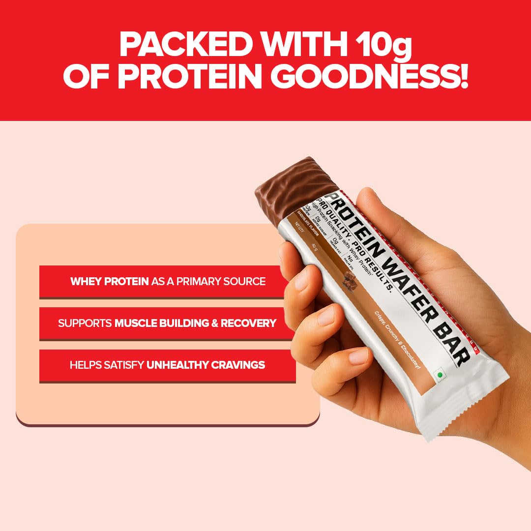 GNC Protein Wafer Bar | 10g Pure Whey Protein Snack | 0 Sugar & 0 Trans Fat | Pack of 10