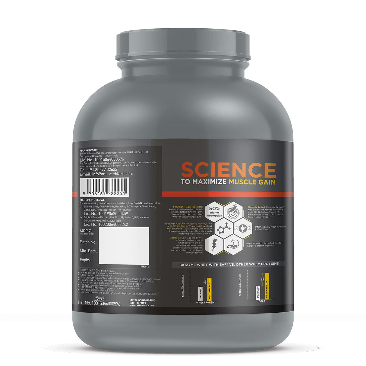 MuscleBlaze Biozyme Performance Whey Protein PR - 4.4 Lbs