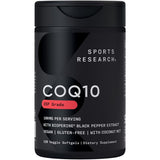 Sports Research COQ10 100mg with Coconut Oil & BioPerine | 120 Veggie Softgels