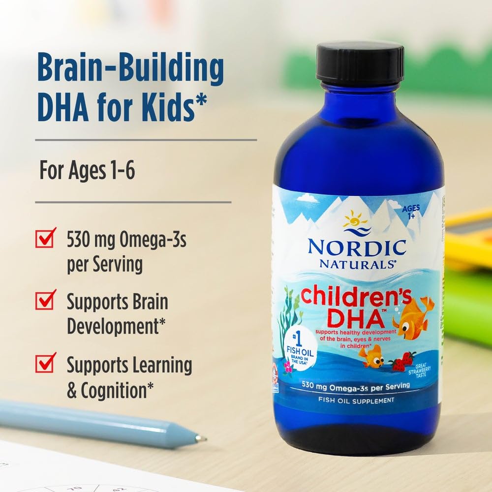 Nordic Naturals Children's DHA | 530mg Omega-3 Fish Oil | Arctic Cod Liver Oil | EPA & DHA | 237ml (8 Oz)