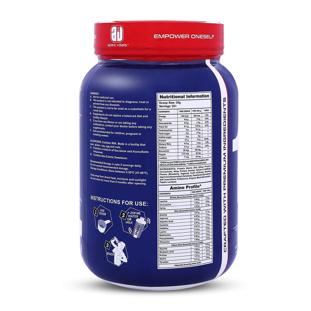 Apex Vitals 1 Whey with Digestive Enzymes - 2 Lbs