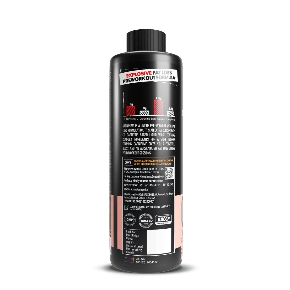 QNT Carni-Pump Ripping Pre-Workout Liquid 25 Servings