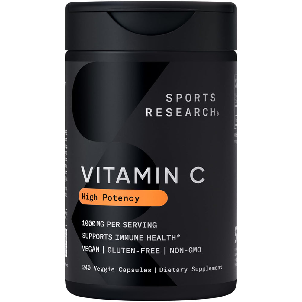 Sports Research Vitamin C 1000mg (Ascorbic Acid) | 240 Veggie Capsules