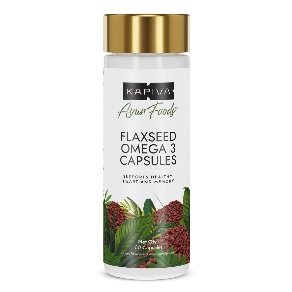 Kapiva Ayur Foods Flaxseed Omega 3 Capsules - 30 Servings