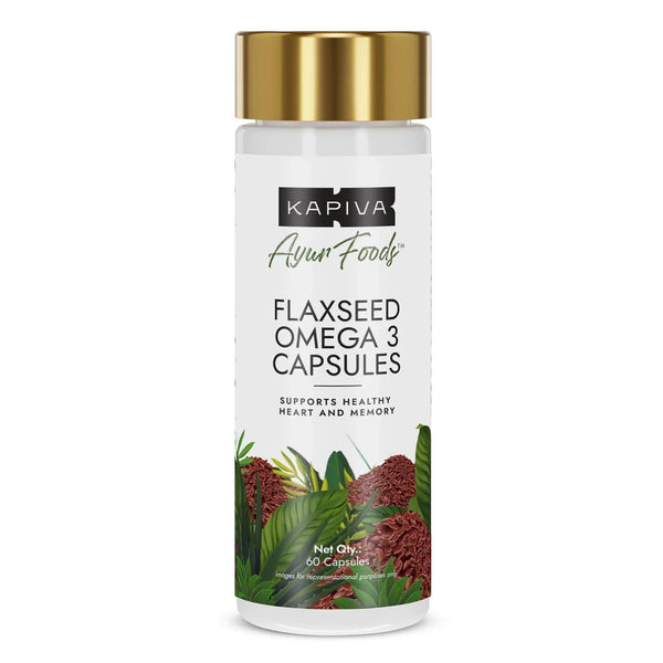Kapiva Ayur Foods Flaxseed Omega 3 Capsules - 60 Capsules