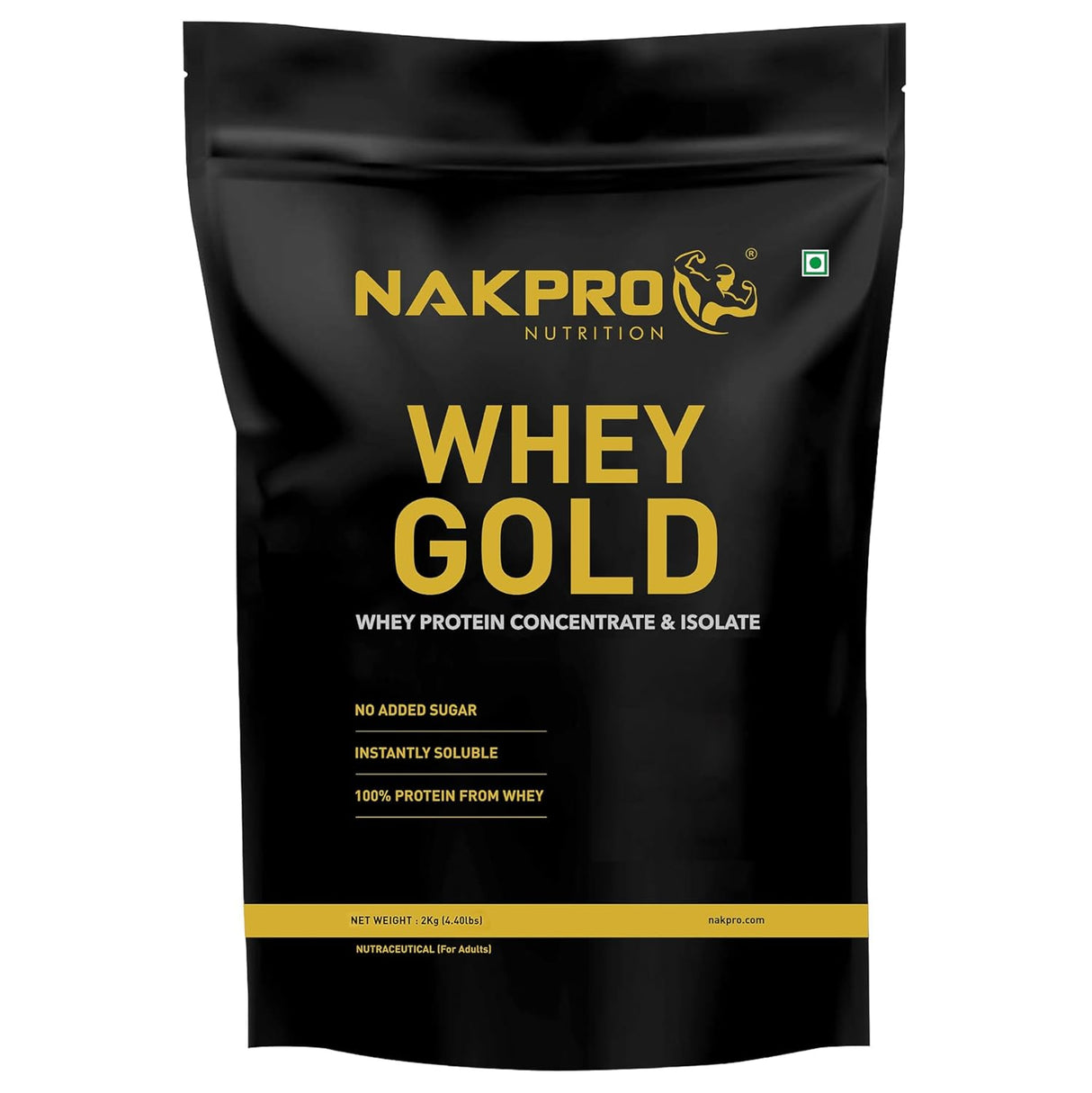 NAKPRO Gold Whey Protein Concentrate & Isolate - 2 Kg