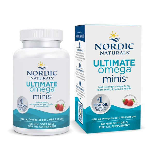 Nordic Naturals Ultimate Omega Minis | 1120mg Omega-3 Fish Oil | EPA & DHA | 60 Mini Softgels
