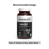 TrueBasics T-Boost for Men | KSM-66 Ashwagandha, Safed Musli, Gokshura & Ginseng | 120 Capsules
